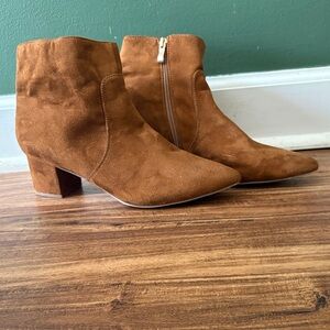 Lulu's Tan Suede Ankle Booties